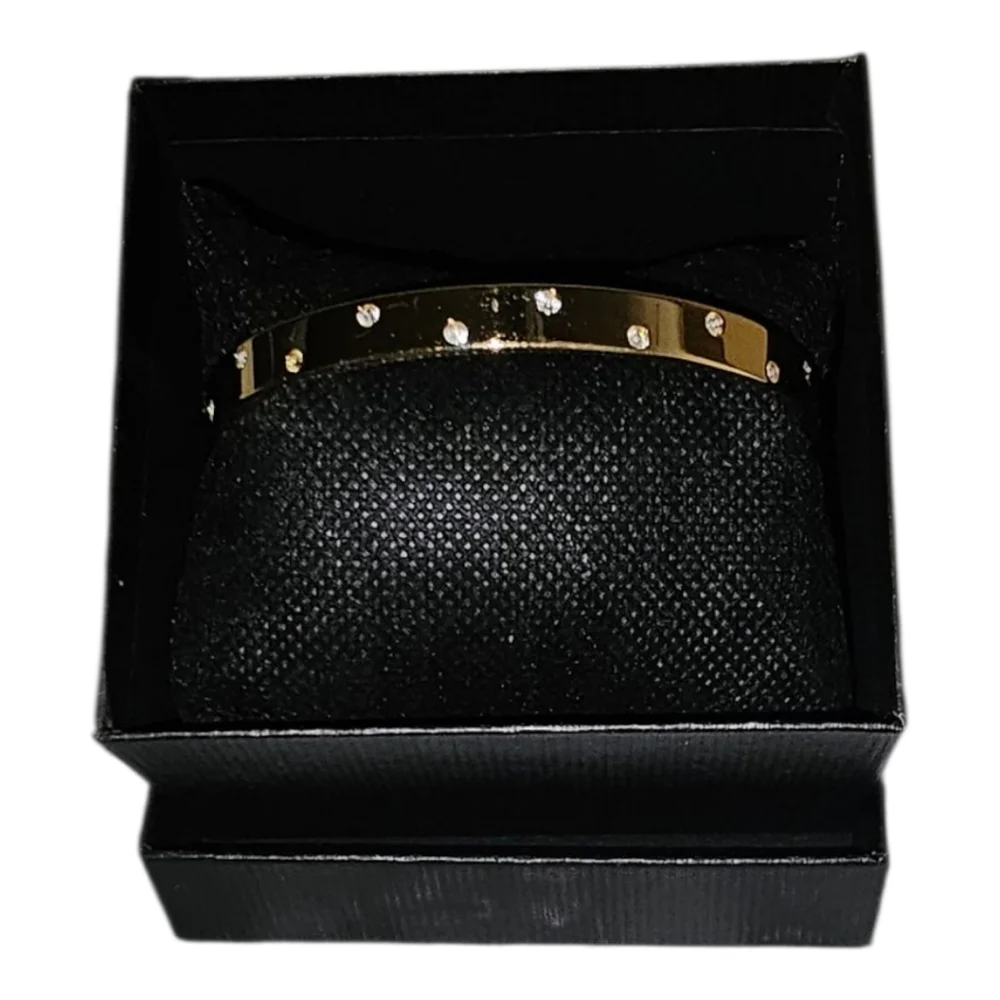 SWAROVSKI Crystals Embedded in Gold Tone Bangle - Picture 5 of 6